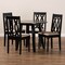 Baxton Studio Heidi Sand Upholstered and Dark Brown Finished Wood 5-Piece Dining Set 172-9733-10896 - alternate 3